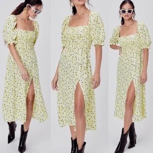For Love & Lemons Chrysanthemum MIDI dress in Lemonade